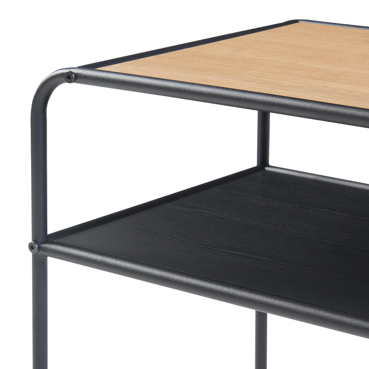 BEISTELLTISCH Krødsherad - Eichefarben/Schwarz, Holzwerkstoff/Metall (36/51/55cm) - [en.casa]