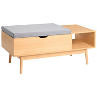 BANCĂ PENTRU PANTOFI maro deschisă Bourke - maro/maro deschis, compozit lemnos (110/43/46cm) - Beliani