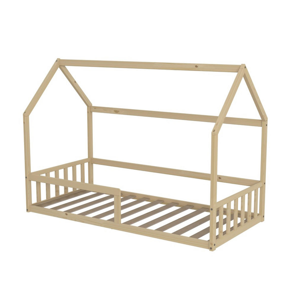 HAUSBETT NEMO mit Lattenrost / Kinderbett 90x190 - Naturholz - Kieferfarben, Holz (90/190cm) - Weber Industries