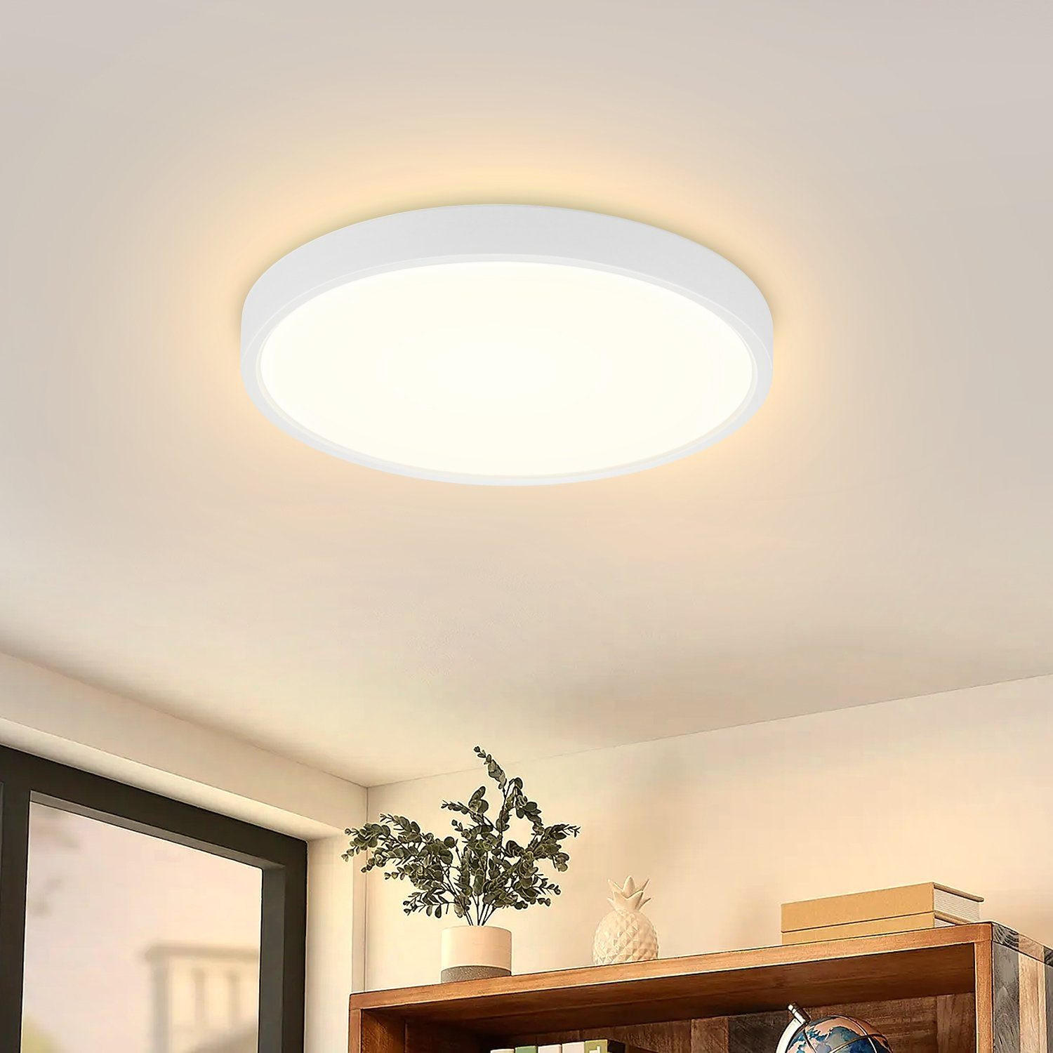 LED DECKENLEUCHTE Flach 17/17/2.5 - Weiß, Kunststoff (17/17/5cm) - Nettlife