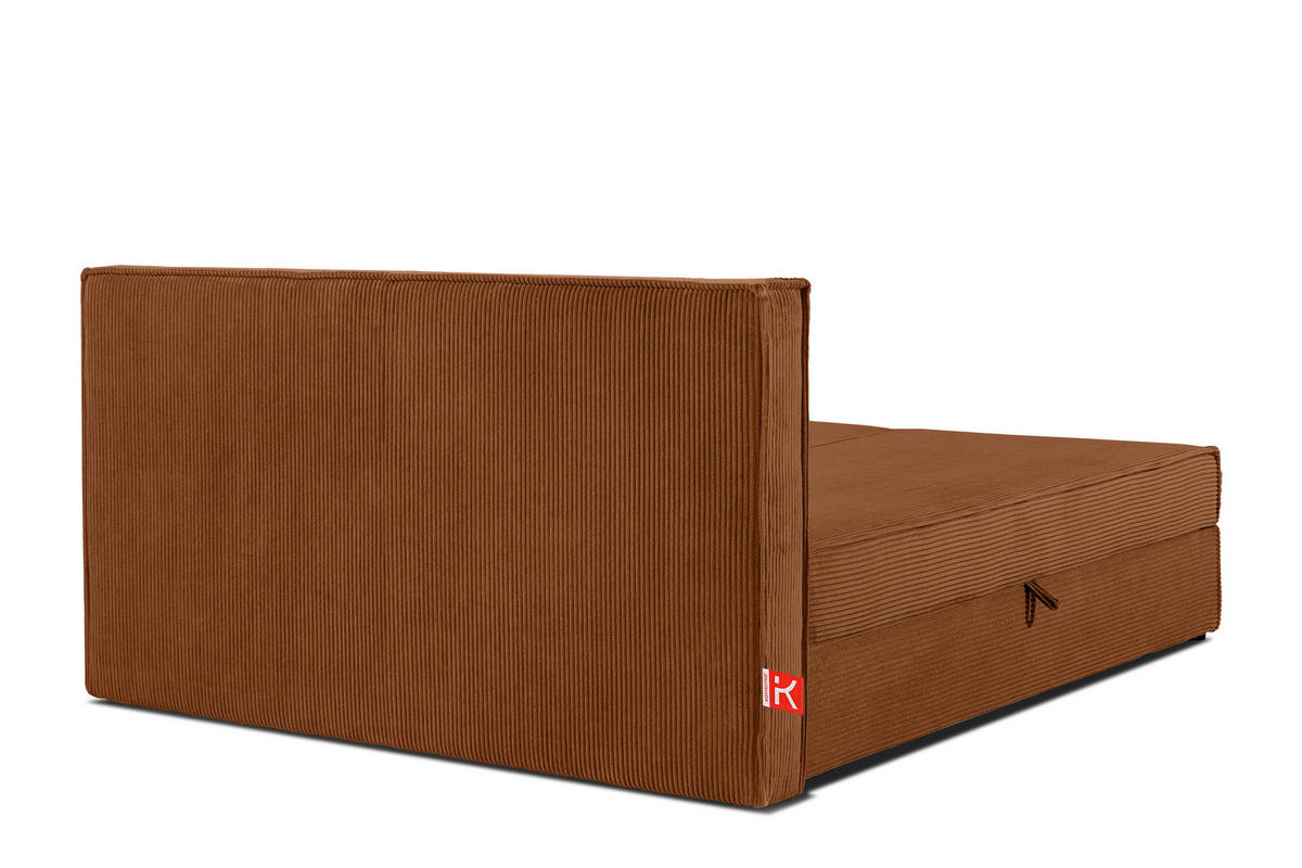 BOXSPRINGBETT ROTI mit Stauraum, orange - Schwarz/Orange, Holz/Holzwerkstoff (160/200cm) - KONSIMO®