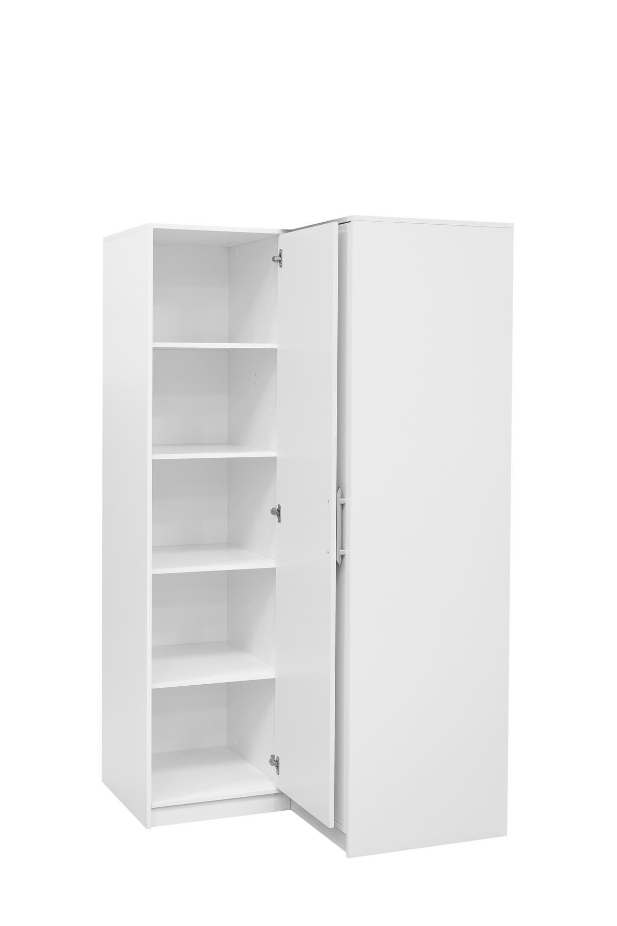 DREHTÜRENSCHRANK ELISE 108,5/200/57,5 cm 2-türig Weiß - Weiß, Holzwerkstoff (108.5/200/57.5cm) - MASSENO