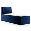 BOXBETT Egro Mini - 100x200 - blau (Kronos 09, Velvet) - Blau/Schwarz, Holz/Holzwerkstoff (100/200cm) - Sofnet