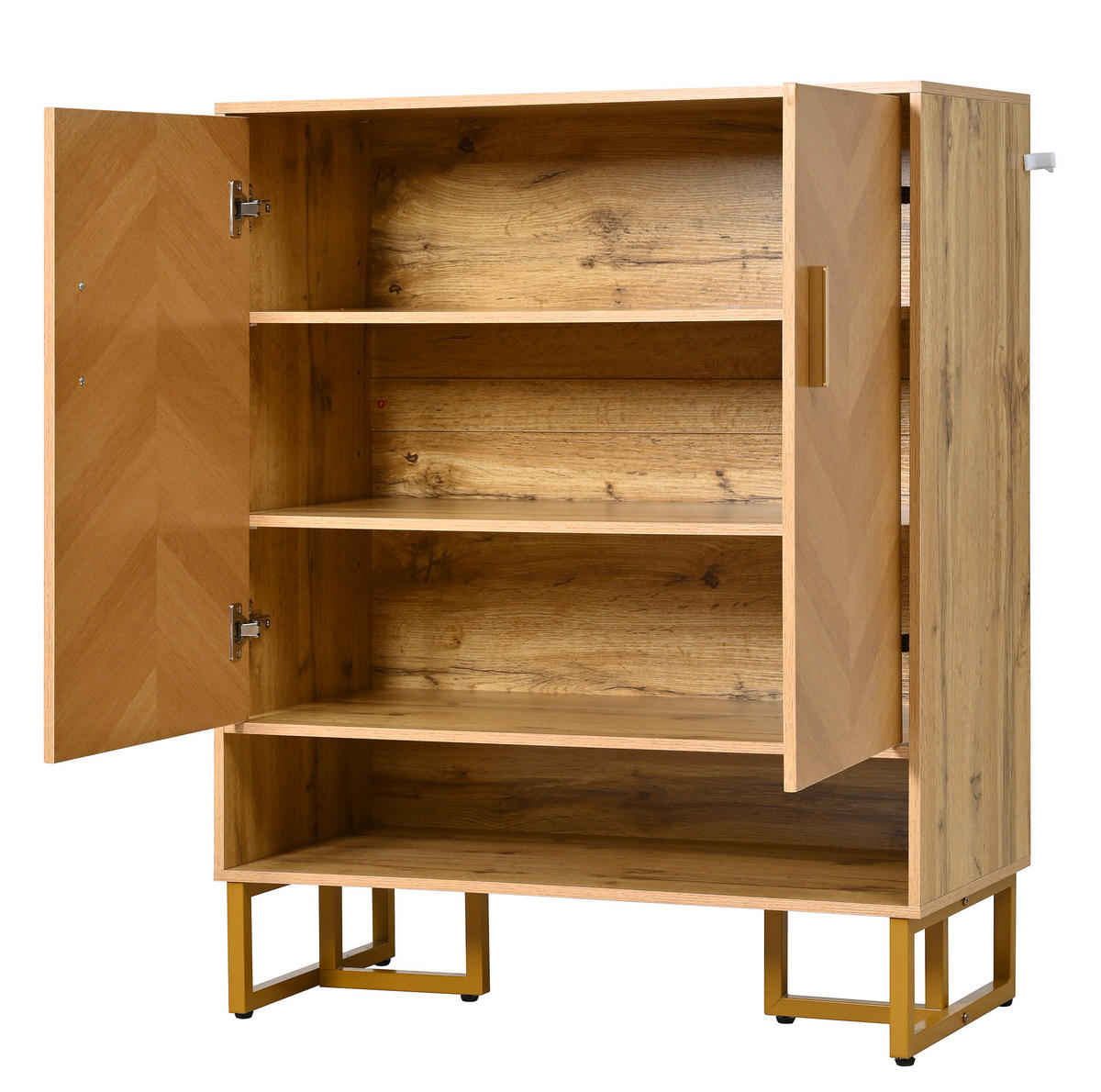 SCHUHSCHRANK aus MDF 80x38x100cm in Natur mit Soft-Close - Naturfarben, Holzwerkstoff (80/100/38cm) - Modfu