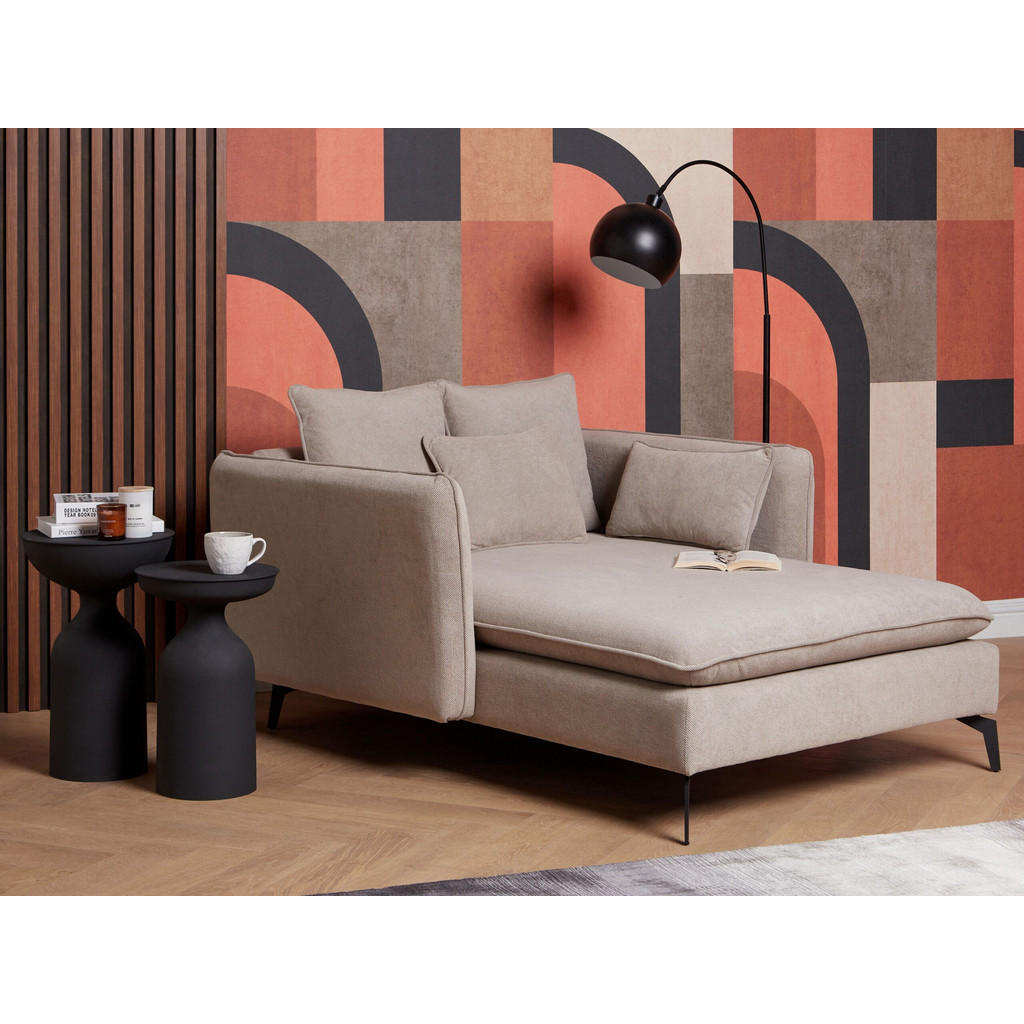 Thumbnail - Beliani Xxl-Sessel, Schwarz, Taupe, Textil, 124x72x159 cm, Wohnzimmer, Sessel, Polstersessel