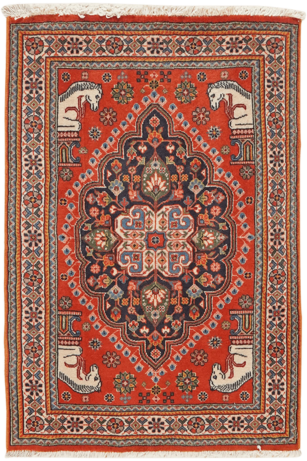 ORIENTTEPPICH handgeknüpft Gashgai Blau 83/56 cm Schurwolle - Blau, Textil (56/83cm) - Looma