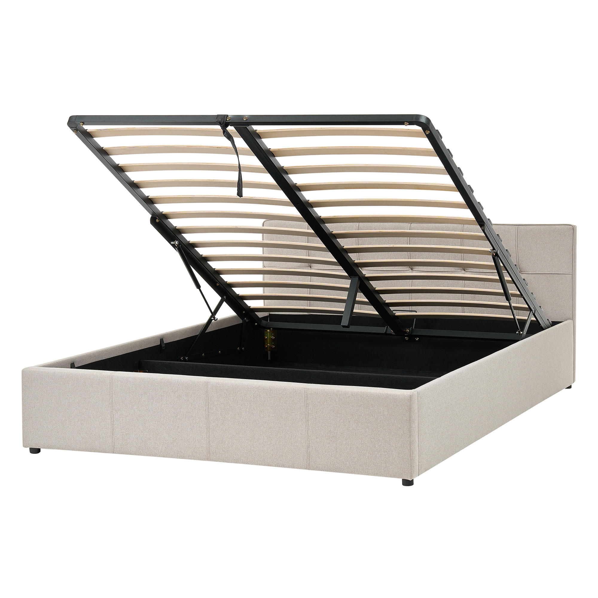 Beliani Bett Taupe, Braun 140x200 cm