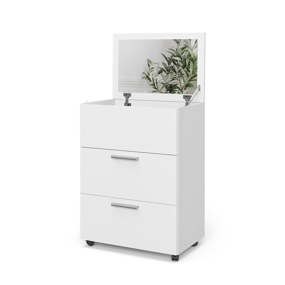 SCHMINKTISCH Hanna Weiß 65.8 cm mit 2 Schubladen - Weiß, Holzwerkstoff (65.8/91.6/41.6cm) - Vicco