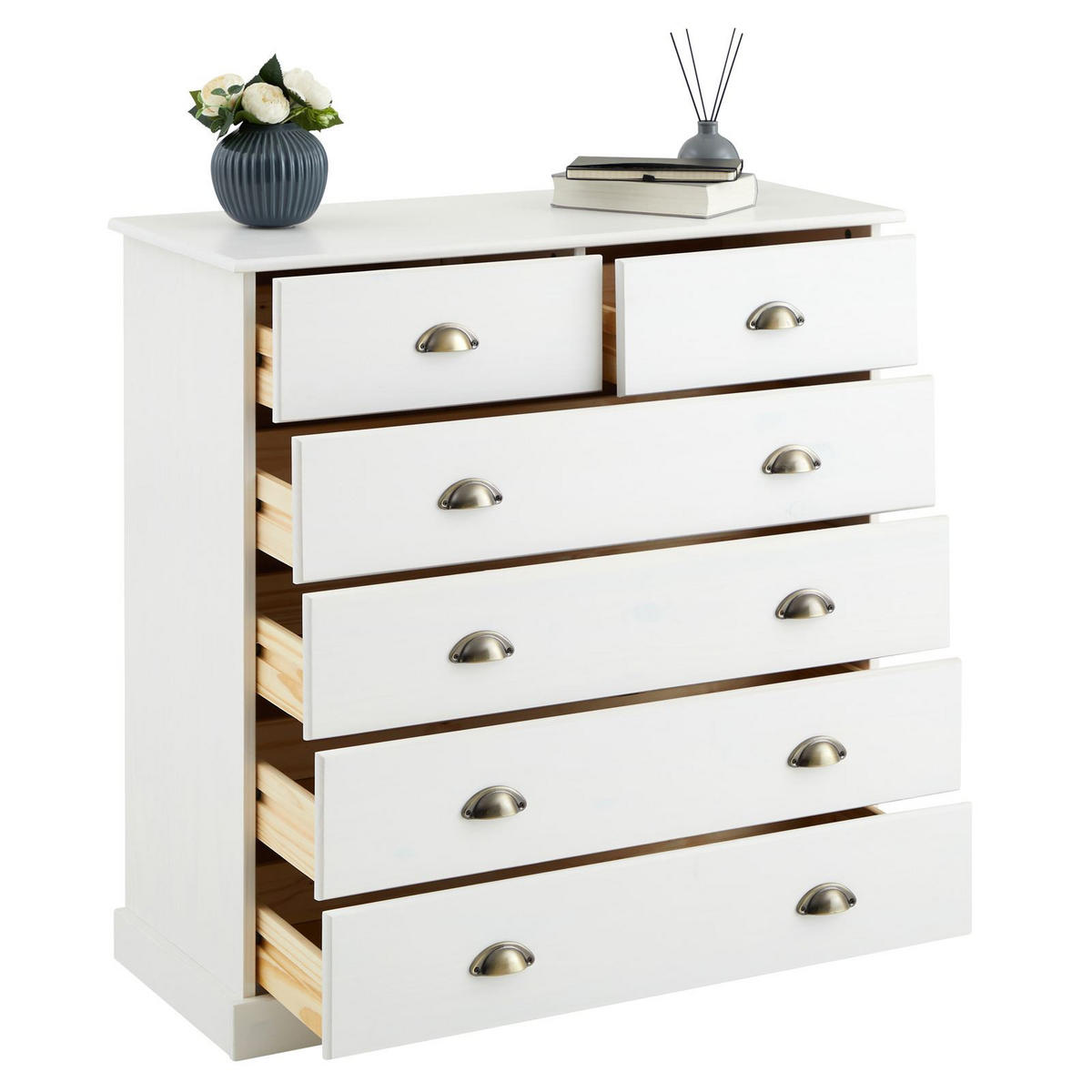 KOMMODE PARIS - Weiß, Holz (91/95/39cm) - IDIMEX