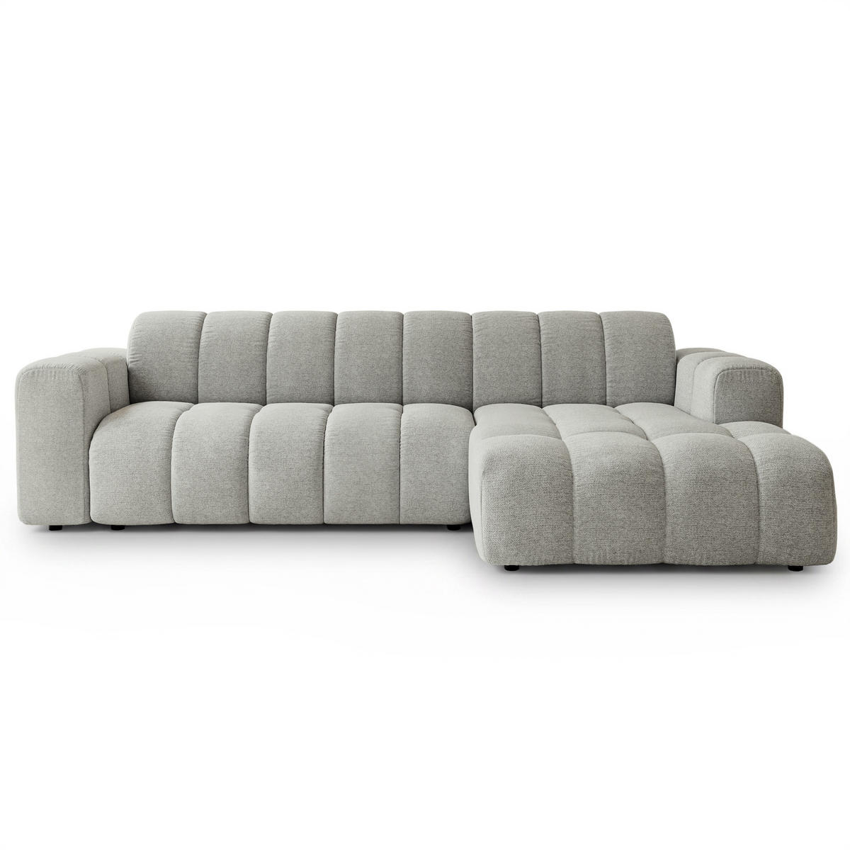 ROHOVÁ Sedačka SETIA ARAGON 83, Světle šedá - černá/světle šedá, dřevo/textil (304/165cm) - MASSENO