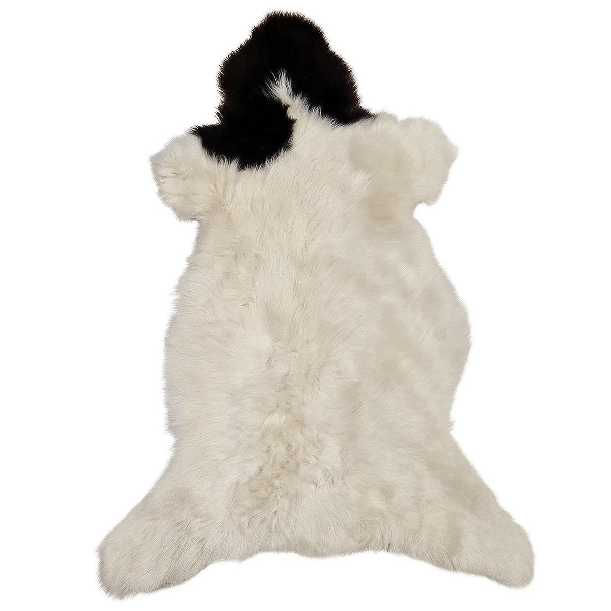 SCHAFFELL Skandinavisch 2. Wahl Weiß mit braunen Punkten ca. 110 cm - Weiß/Braun, Fell (60/110cm) - Provellus