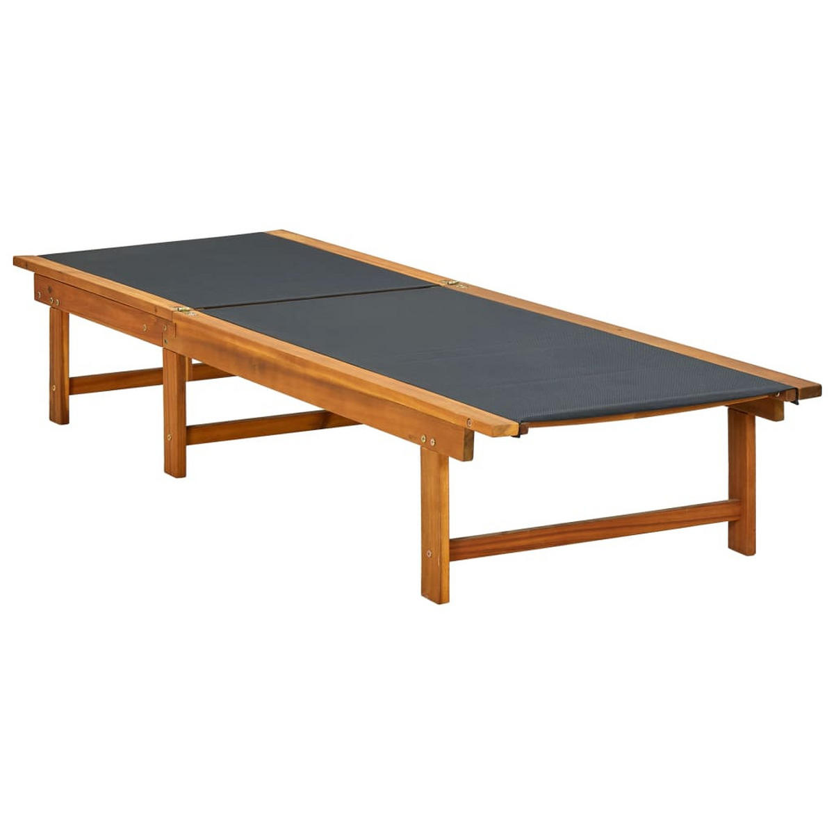 SONNENLIEGE Massivholz Akazie und Textilene - Braun, Holz (66/34/200cm) - furnicato