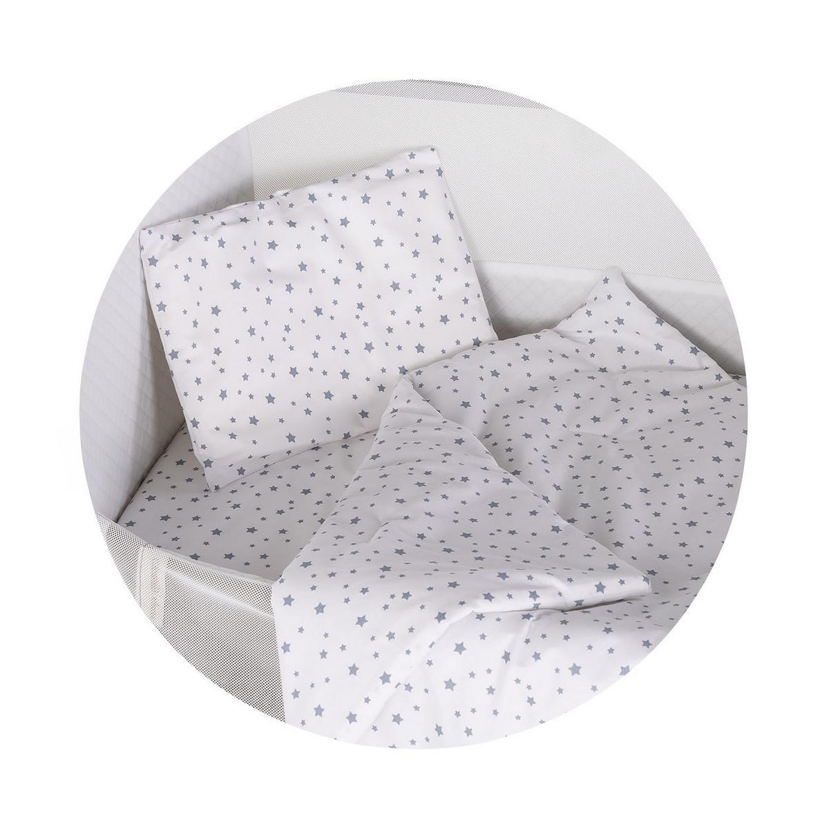 BABY BETTWÄSCHE Close to me 70 x 80 cm hellgrau 4-tlg. Kissen, Kissenbezug, 100% Baumwolle, Polyester, Set: 0,485 kg - Grau, Textil (70/80cm) - Chipolino
