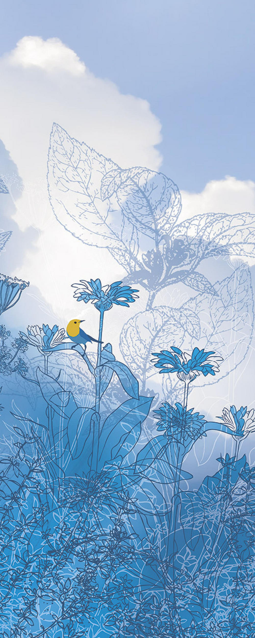 FOTOTAPETE Blauer Himmel 100 x 250 cm - Blau, Papier (100/250cm) - Sanders & Sanders