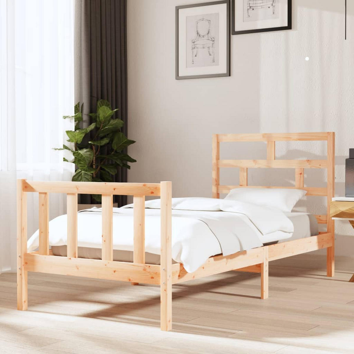 BETT Kimball 95.5/205.5 cm - Braun, Holz (90/200cm) - Nettlife