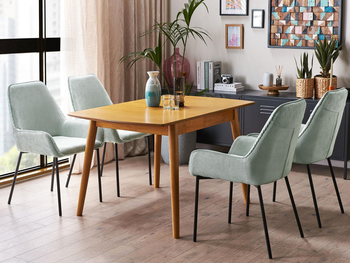 ESSTISCH 100-130/80/75 cm Hellbraun Rechteckig Toms - Hellbraun, Holzwerkstoff (80/80/75cm) - Beliani