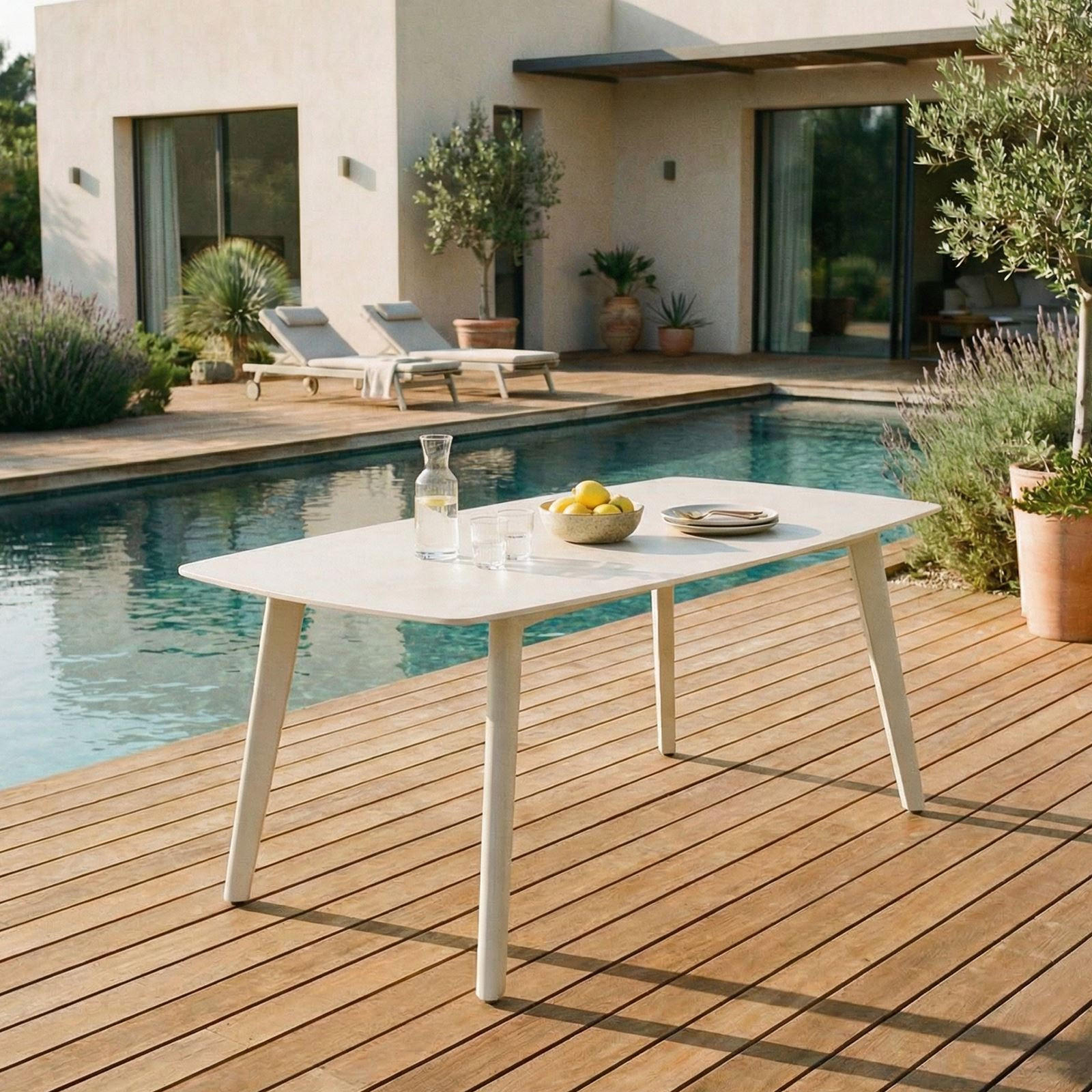 GARTENTISCH MEZA - Creme, Metall (90/180/75cm) - IDIMEX