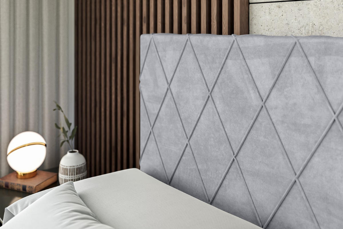 BOXSPRINGBETT LEPARO KING - 140 x 200 - H3/H4 - Hellgrau - Hellgrau, Holzwerkstoff (140/200cm) - ALTDECOR