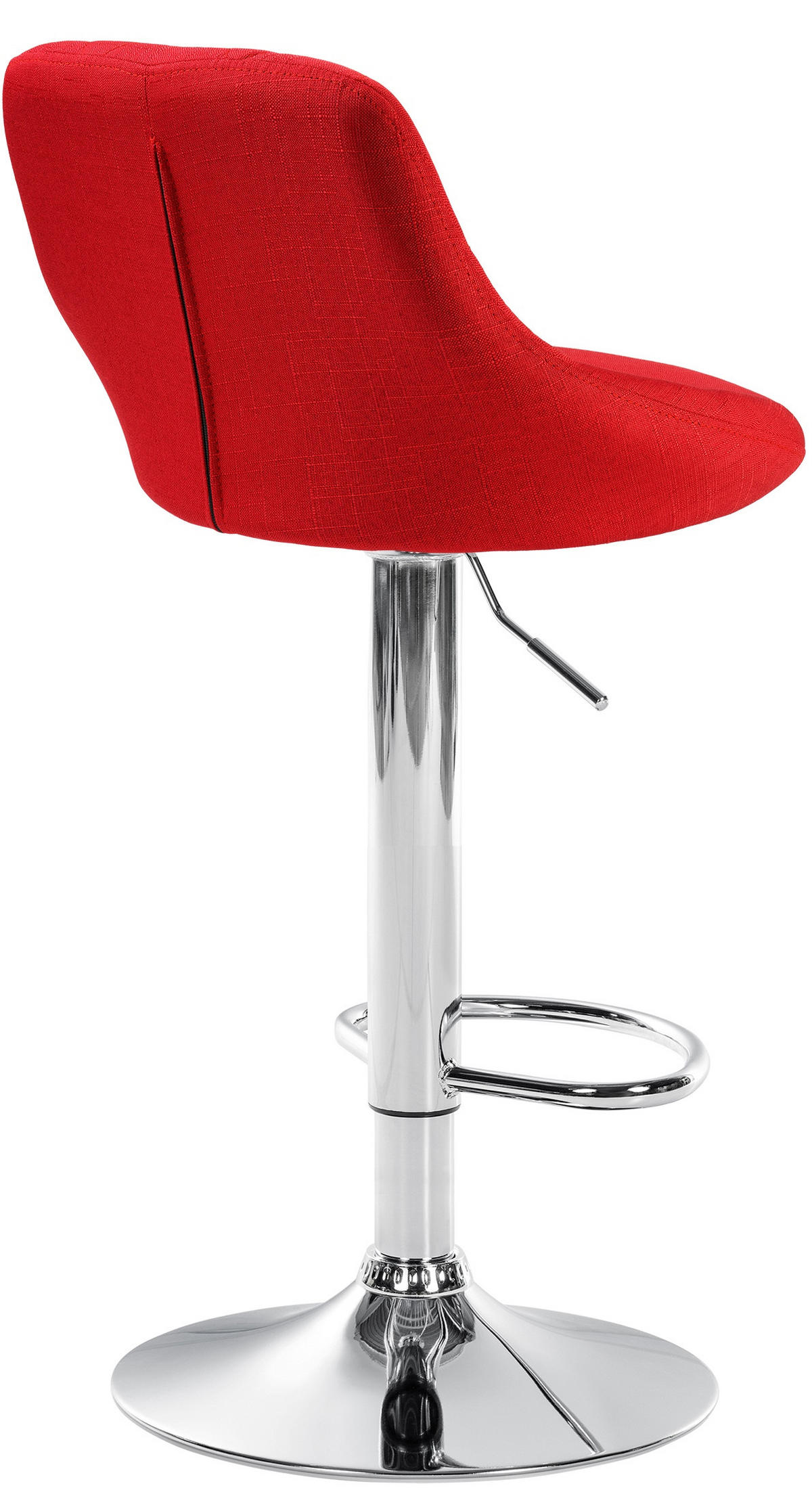 BARHOCKER Stoff rot - Chromfarben/Rot, Textil/Metall (46/83/49cm) - CLP