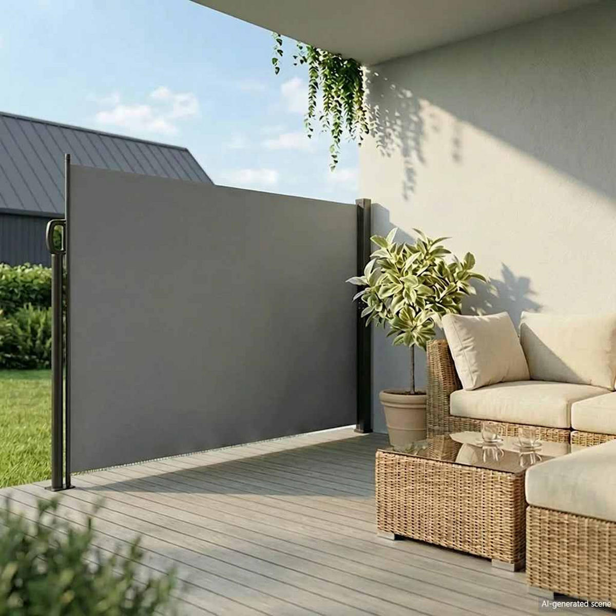 SEITENMARKISE Ausziehbar Anthrazit 200/500 Cm - Anthrazit, Textil (200/500cm) - vidaXL