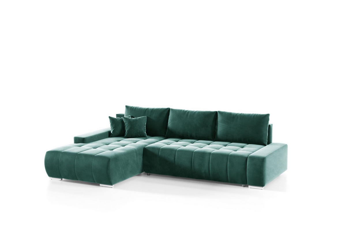 ECKSOFA Vogar In Monolith - Grün, Holzwerkstoff/Textil (265/185cm) - Fun Möbel