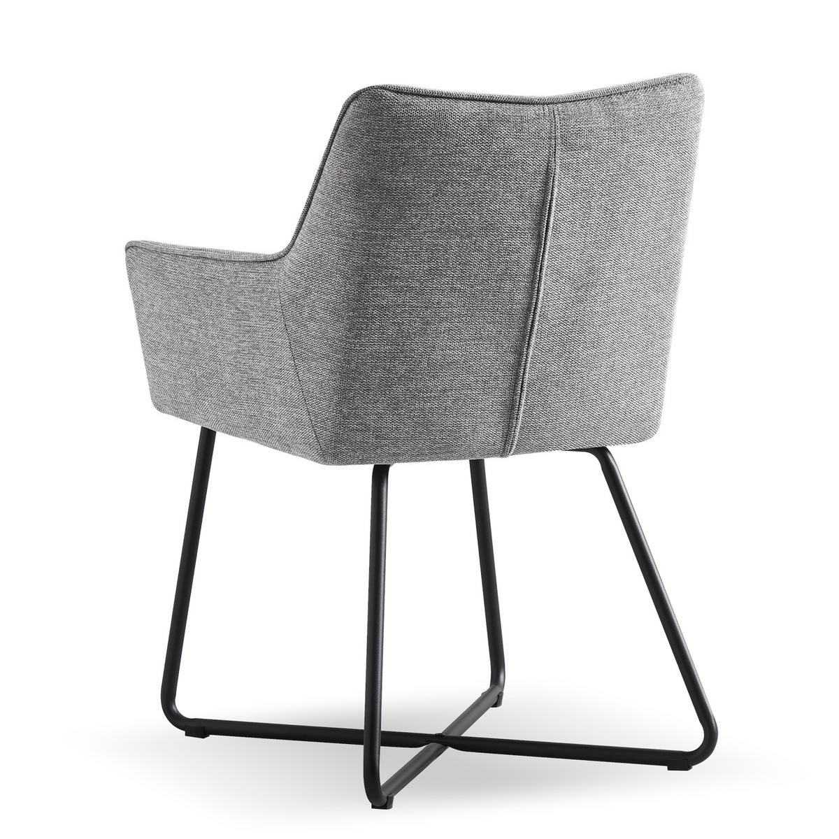 ARMLEHNSTUHL BREIGHT Grau 2 Stück - Grau, Textil/Metall (56/83/59cm) - B&D Home
