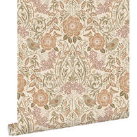 TAPETE Blumen und Vögel im Jugendstil 53 cm x 10.05 m - Beige, Papier (53/1000cm) - ESTAhome