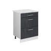 SCHUBLADENSCHRANK R-Line Schwarz Beton 60 cm AP Marmor - Schwarz/Weiß, Holzwerkstoff (60/81.6/60cm) - Vicco