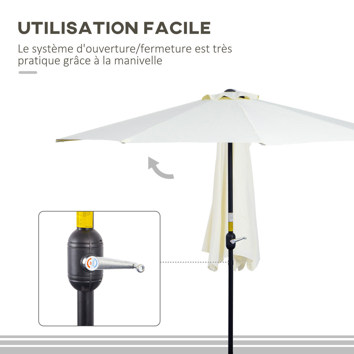 SONNENSCHIRM 260/135/230 cm DE-11421 Beige - Beige, Metall (135/260cm) - ComfortXL