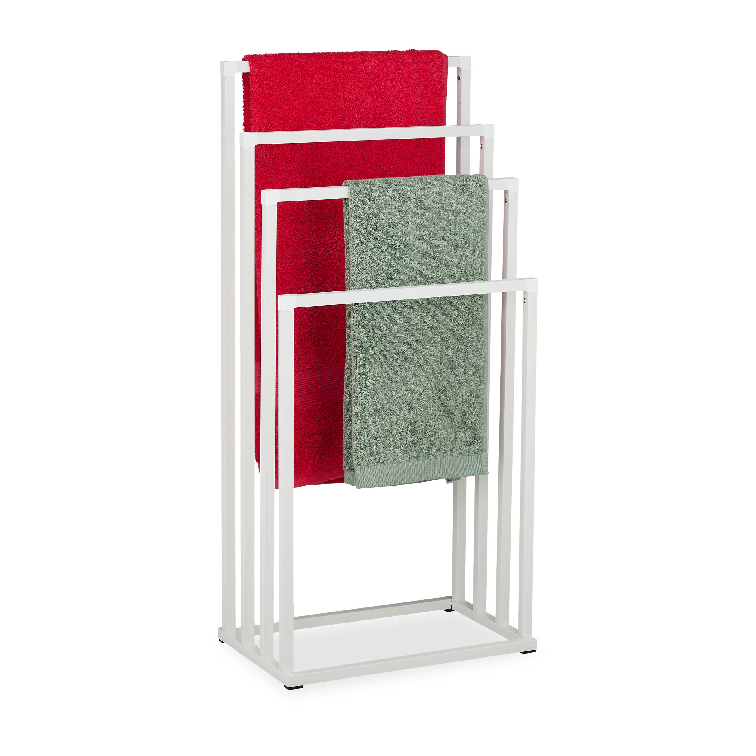 HANDTUCHSTÄNDER - Weiß, Textil/Metall (45/96.5/29cm) - Relaxdays