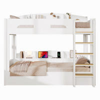 ETAGENBETT 90x200 cm in Weiß mit USB-Steckdose und Ablageflächen - Weiß, Holz (90/200cm) - IVMEU