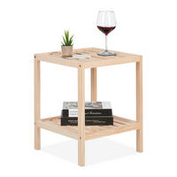BEISTELLTISCH - Hellbraun, Holz (40/40/50cm) - Relaxdays
