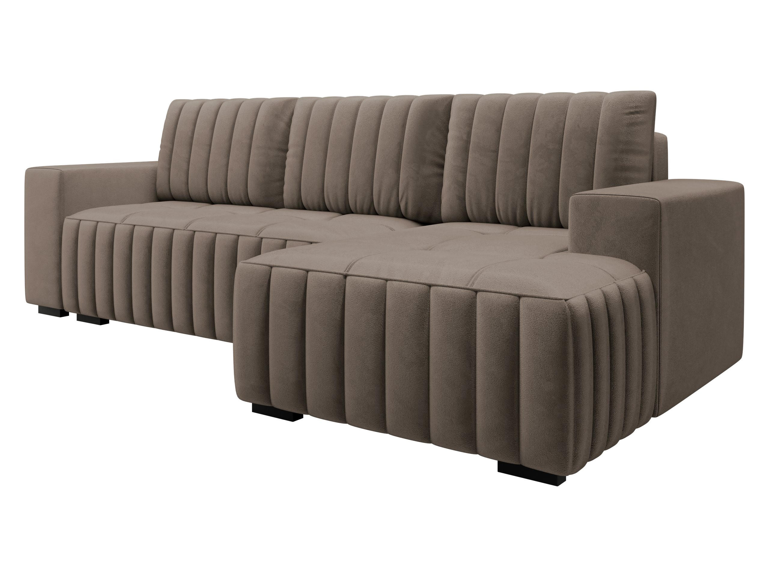 ECKSOFA Hugo, Seite: Rechts - Dunkelbraun/Braun, Holz/Textil (240/140cm)