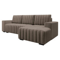 ECKSOFA Hugo, Seite: Rechts - Dunkelbraun/Braun, Holz/Textil (240/140cm)