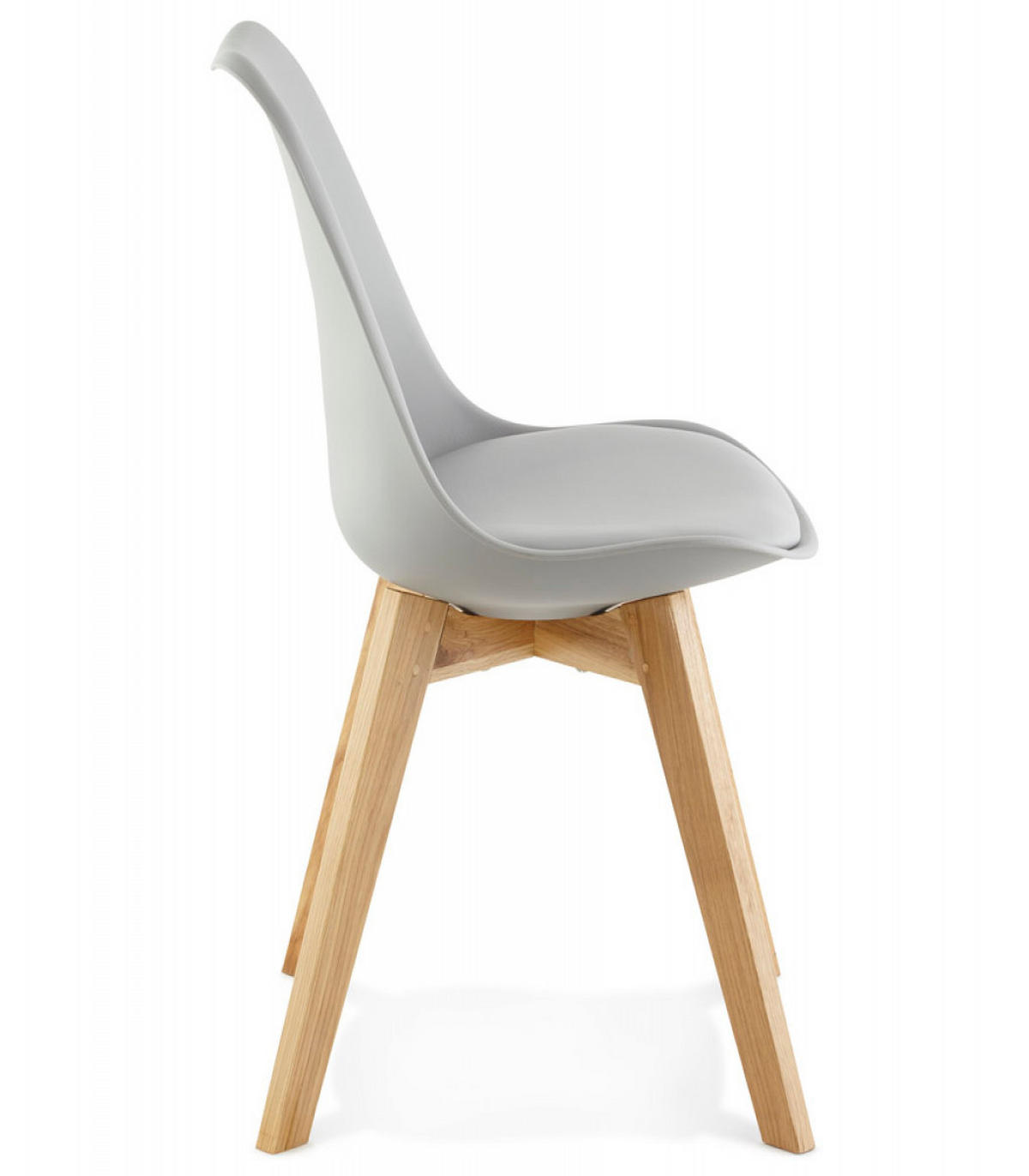 STUHL Kunstleder Holzgestell Skandinavisch, Grau 48x56x83 cm - Eichefarben/Grau, Eichenholz/Holz (48/83/56cm) - KADIMA DESIGN