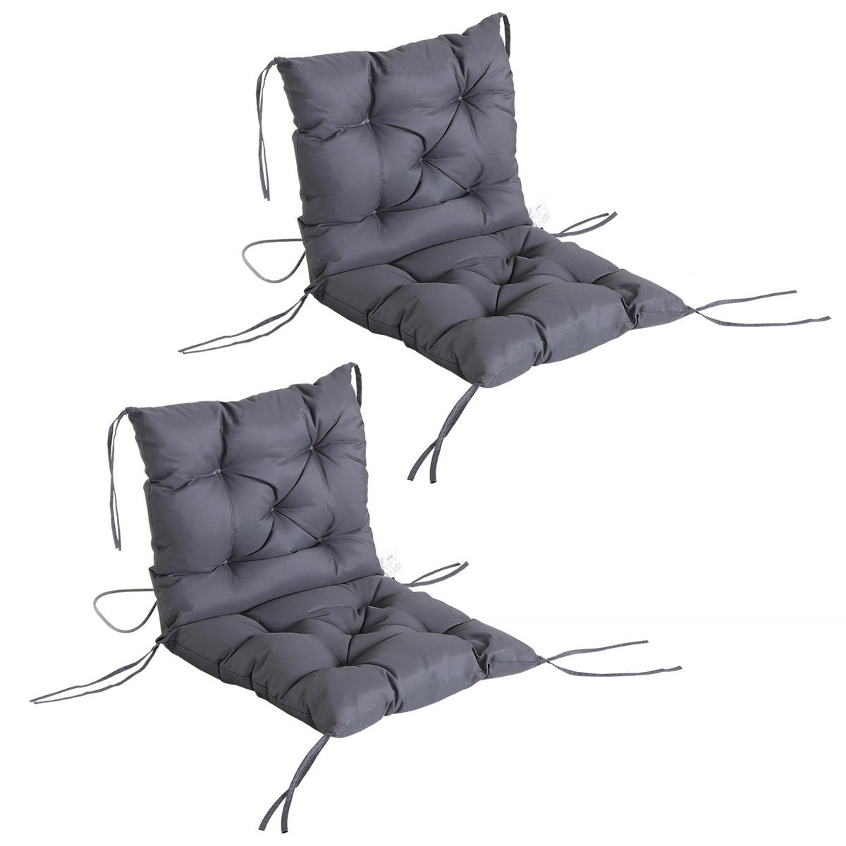 SESSELAUFLAGEN Grau 2 Stück - Grau, Kunststoff (50/8/98cm) - GiPP