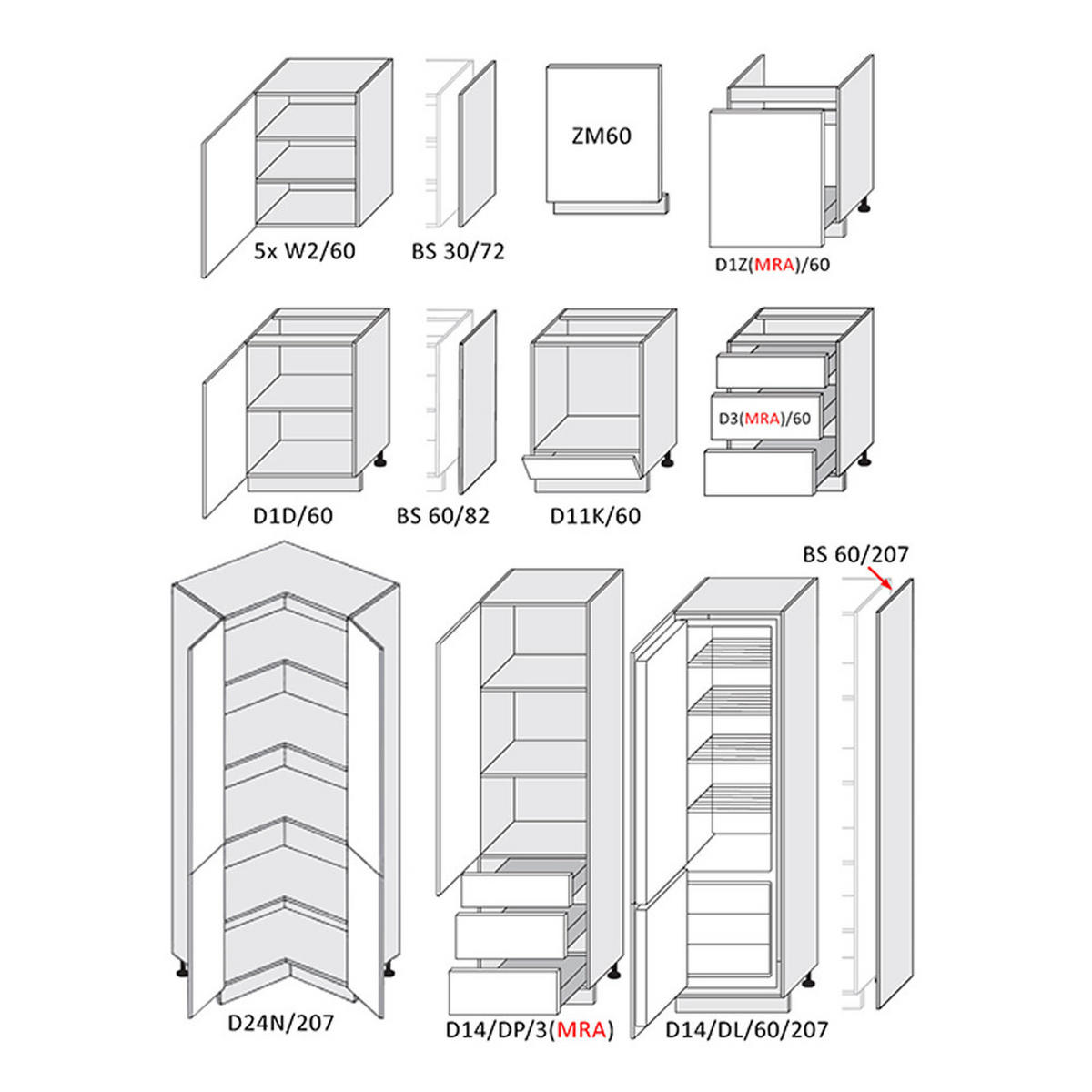 KÜCHENLEERBLOCK Oslo weiß matt / cashmere matt 212cm / 392cm / 207cm 13-teilig mit Teilauszug (Blum Metabox) - Beige/Weiß, Holzwerkstoff/Metall (212/207/392cm) - Feldmann-Wohnen