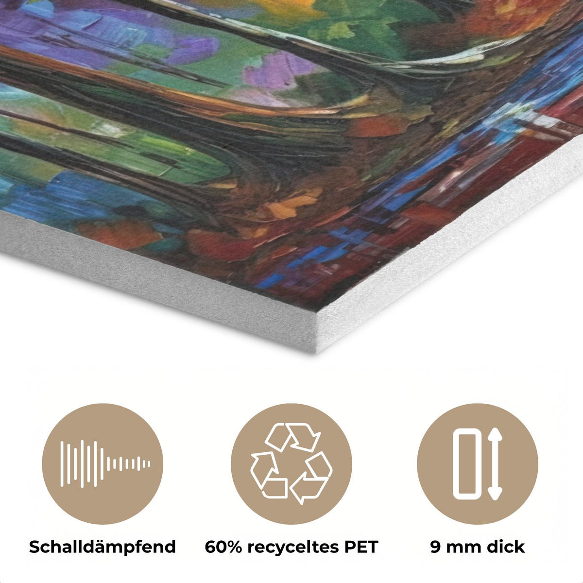 AKUSTIKBILD Landschaft - Wald - Farben - Natur Akustikpaneele 90x60 cm - Multicolor, Kunststoff (90/60/0.9cm) - MuchoWow