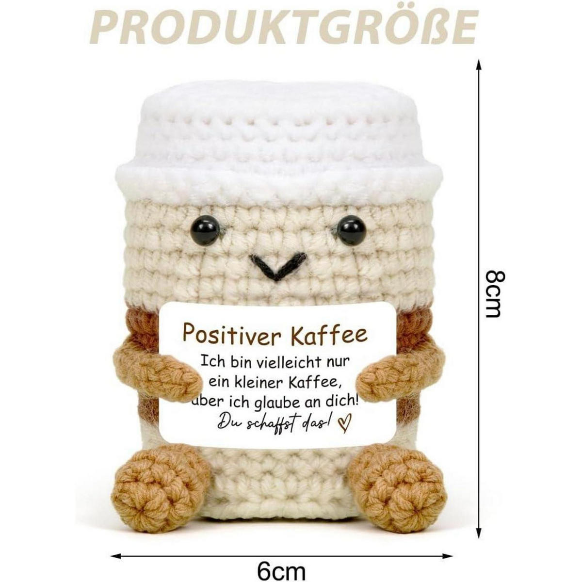 KUSCHELTIER Kaffee gehäkelt beige - Multicolor, Textil (13/14cm)