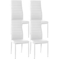ESSZIMMERSTÜHLE Mayfair 4er Set 99x41,5x40 cm Weiß - Weiß, Leder (41.5/99/40cm) - furnicato