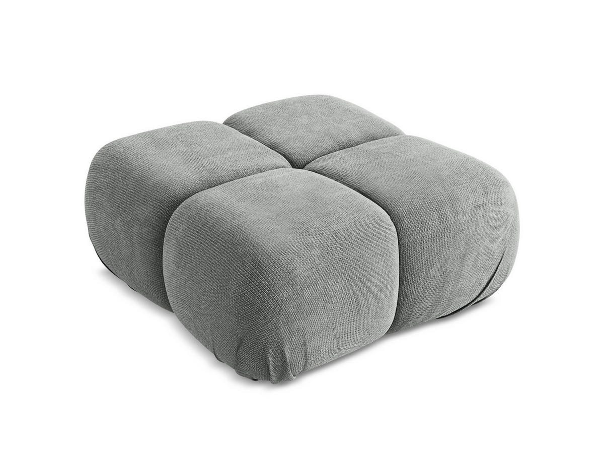 POUF Chenille Stoff Grau - Blau/Schwarz, Kunststoff/Textil (95/41/95cm) - Makamii