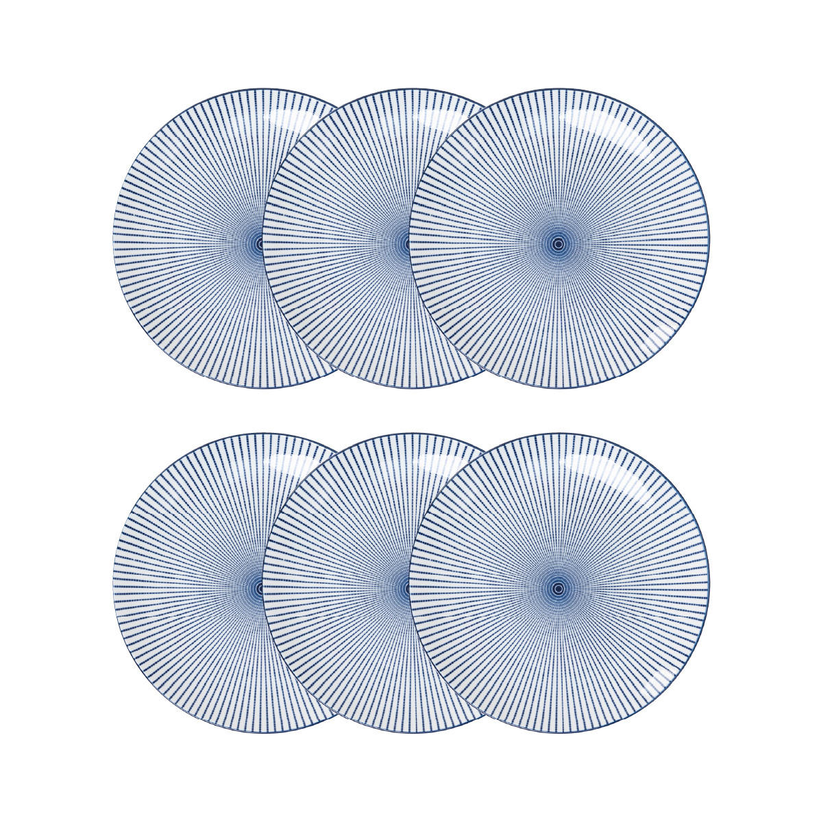 DESSERTTELLER Navia dunkelblau mit braunem Rand 19 cm 6er-Set - Dunkelblau, Keramik (19cm) - Homla