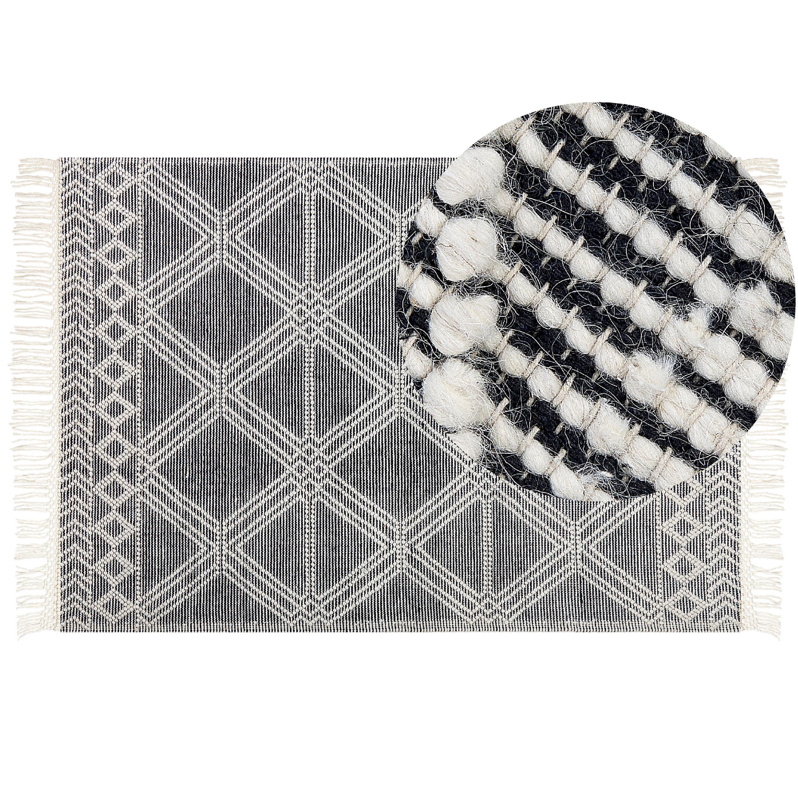 KURZFLOR-TEPPICH Toprakkale 230/160 cm - Grau, Textil (160/230cm) - Beliani
