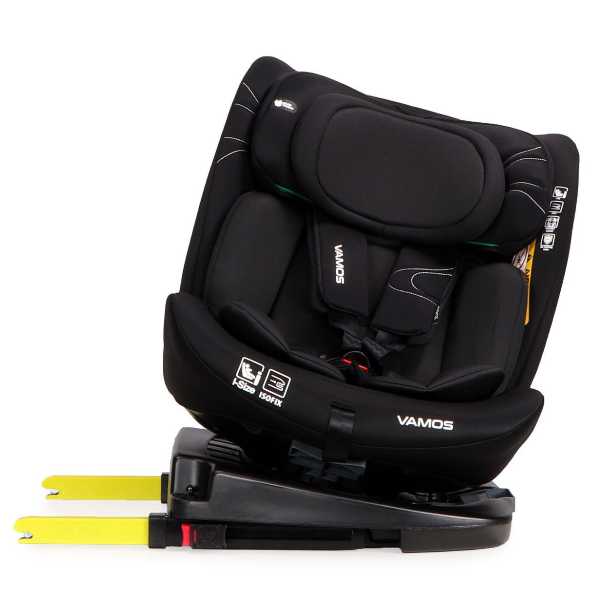 KINDERSITZ Vamos i-Size schwarz (40-150cm) Gruppe 0/1/2/3 Isofix Top Tether Gurt - Schwarz, Kunststoff (45/69/56cm) - Moni