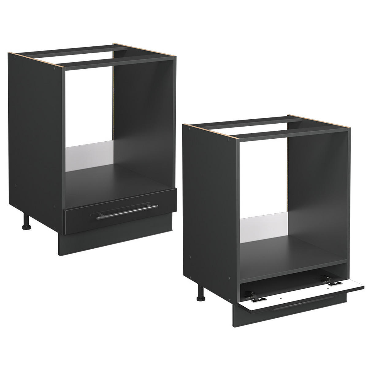 SKŘÍŇKA NA VESTAVĚNOU TROUBU Fame-Line Antracitový vysoký lesk - antracitová/vysoce lesklá černá, kompozitní dřevo (60/82/60cm) - Vicco