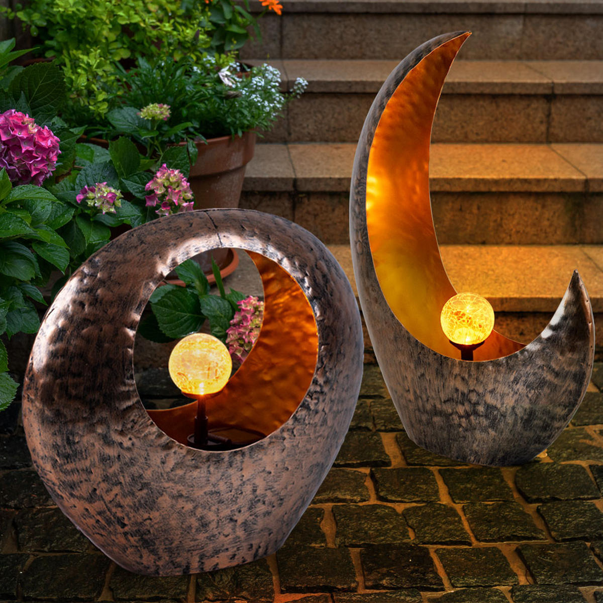 LED AUSSENLEUCHTE Metall Messing - Messingfarben, Glas (35/13.5/37cm) - Globo Lighting