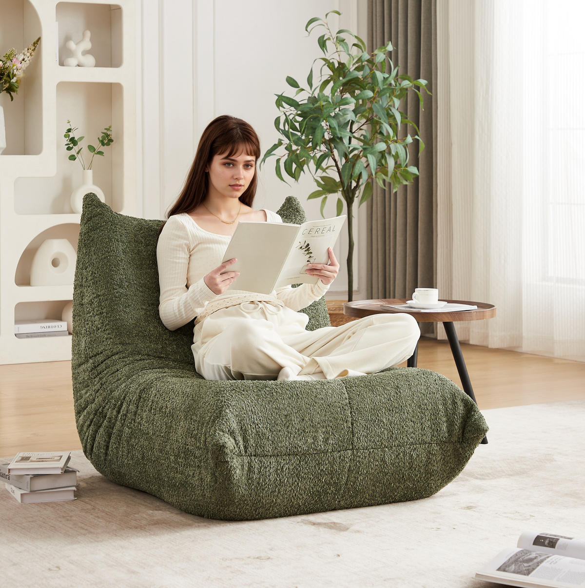 SOFA aus Chenille mit hochdichtem Schaum Grün - Grün, Kunststoff (94/71/101cm) - Beauniv