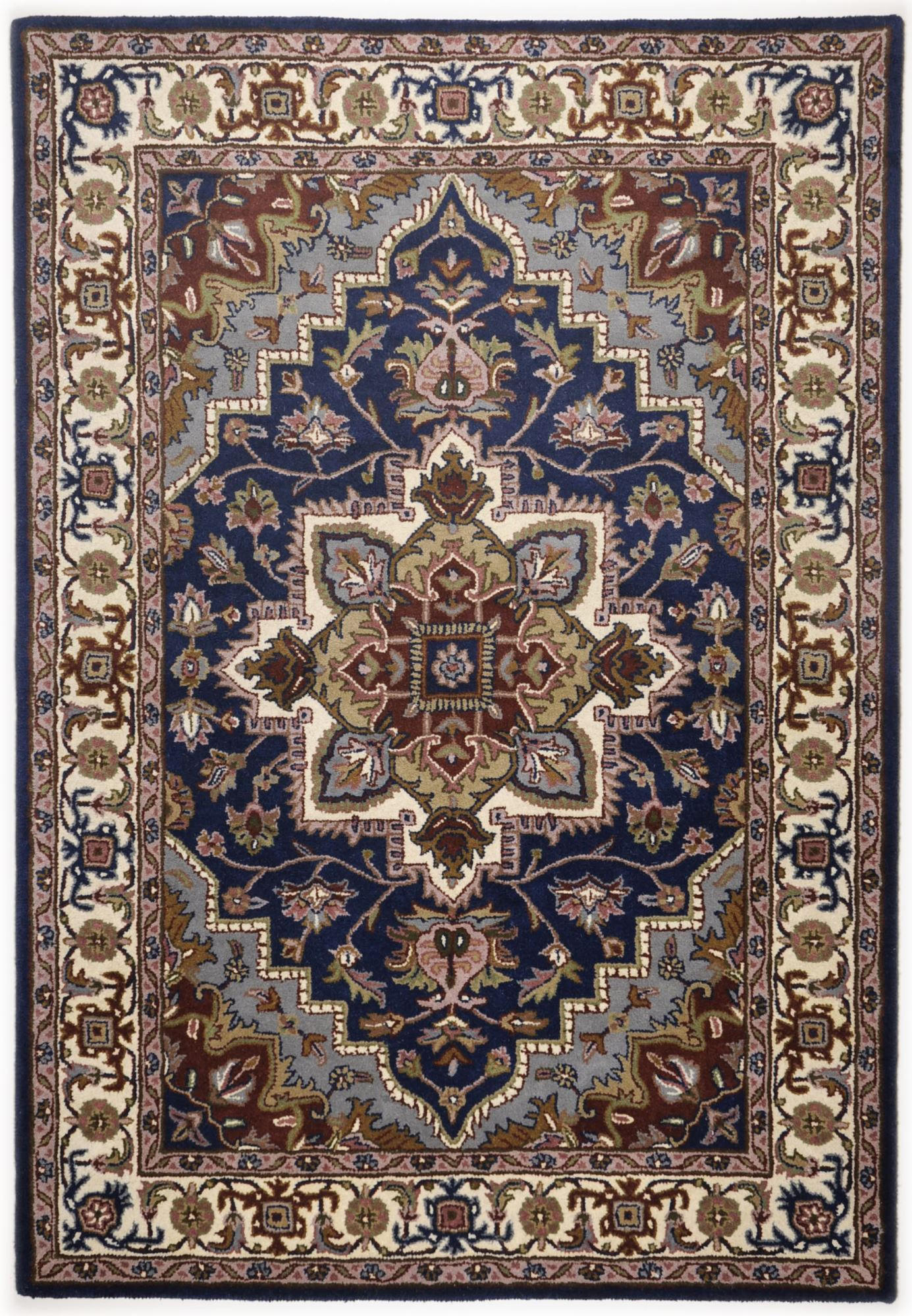 HANDTUFTTEPPICH Royal Heriz 160x230 cm - Blau, Textil (160/230cm) - THEKO
