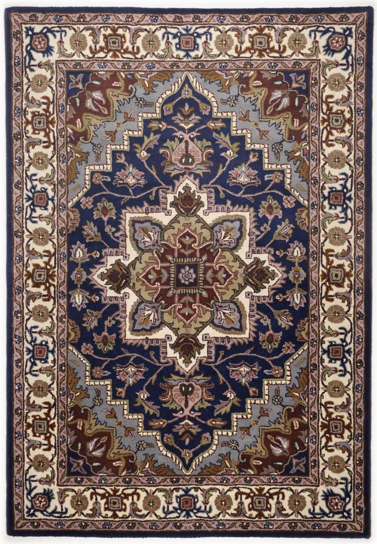 HANDTUFTTEPPICH Royal Heriz 160x230 cm - Blau, Textil (160/230cm) - THEKO