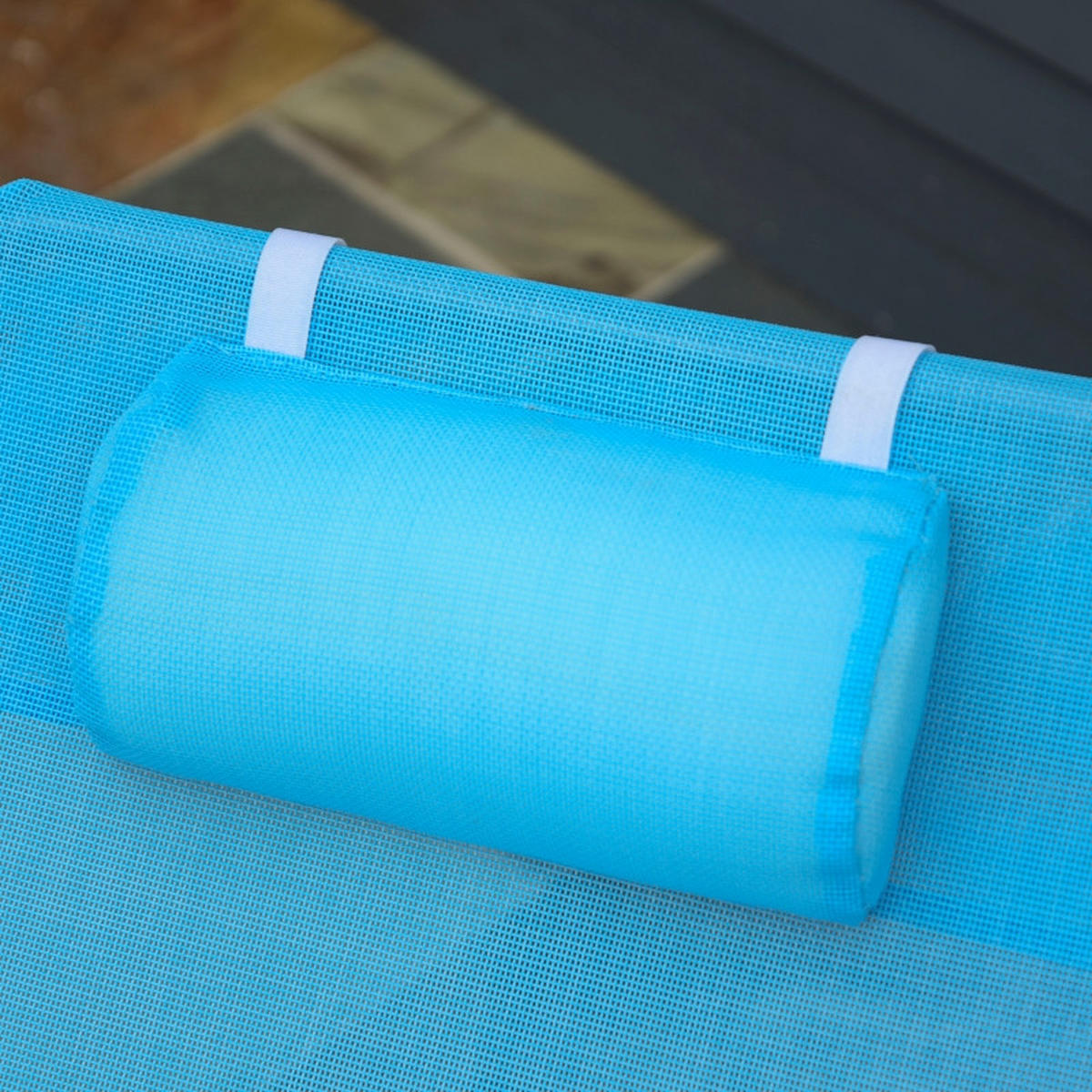 SONNENLIEGE klappbar Gartenliege mit Kopfkissen 182 x 56 x 28 cm Blau - Blau, Metall (56/28/182cm) - ComfortXL